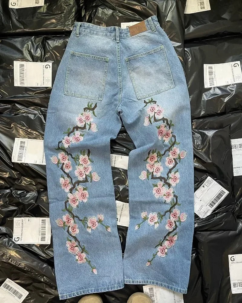 Cherry Blossom Baggy Jeans